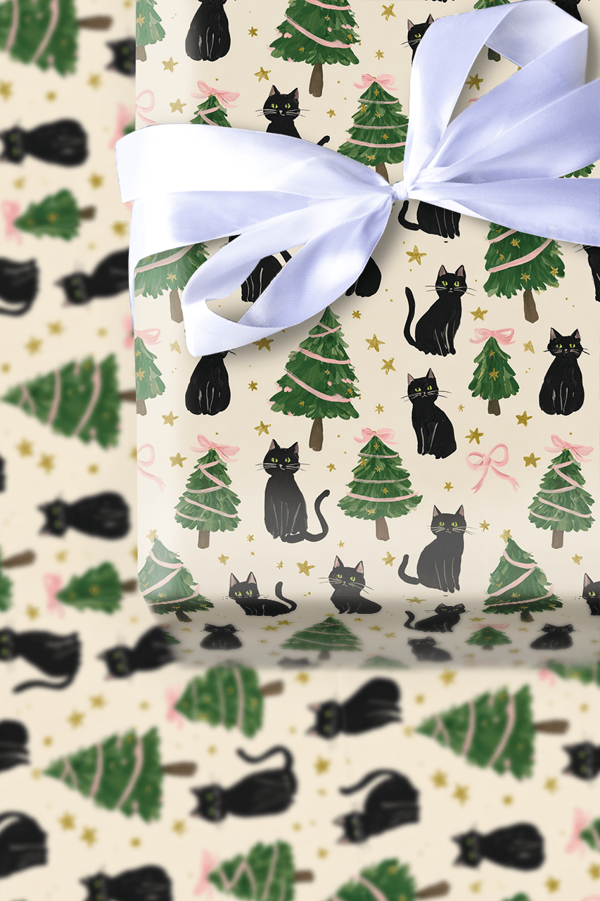 Yuletide Kitty - Wrapping Paper - Aspen & Arlo