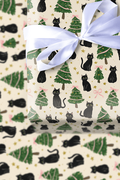 Yuletide Kitty - Wrapping Paper - Aspen & Arlo