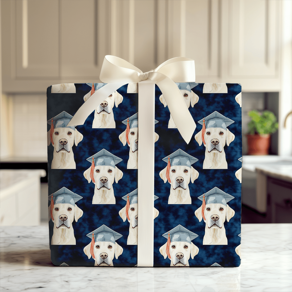 White Lab Graduate - Wrapping Paper - Aspen & Arlo