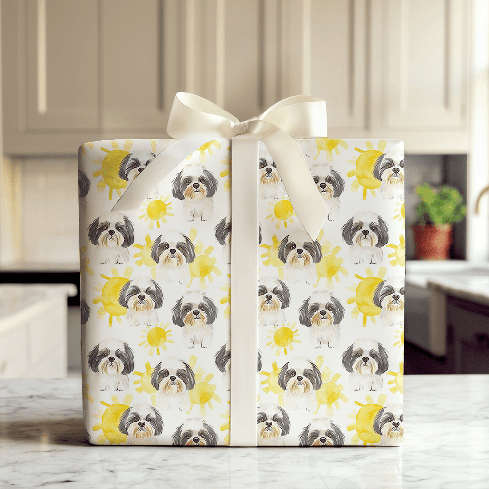 Sunny Day with the Shih Tzus - Wrapping Paper - Aspen & Arlo