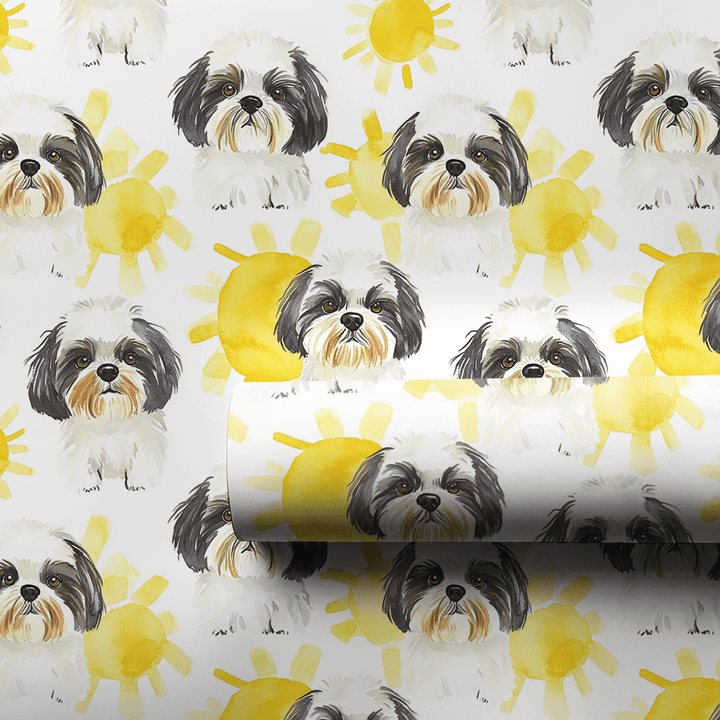 Sunny Day with the Shih Tzus - Wrapping Paper - Aspen & Arlo