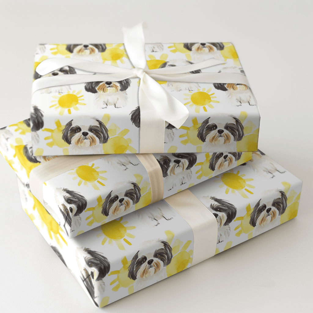 Sunny Day with the Shih Tzus - Wrapping Paper - Aspen & Arlo