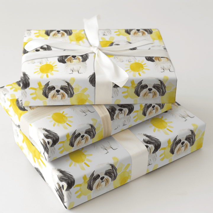 Sunny Day with the Shih Tzus - Wrapping Paper - Aspen & Arlo