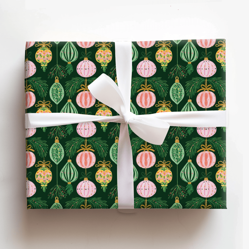Green Bauble Baugh - Wrapping Paper - Aspen & Arlo