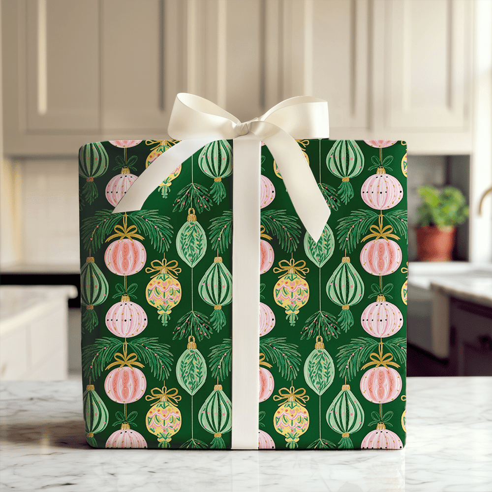 Green Bauble Baugh - Wrapping Paper - Aspen & Arlo
