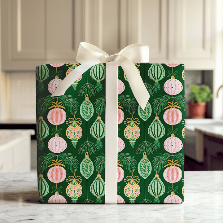 Green Bauble Baugh - Wrapping Paper - Aspen & Arlo