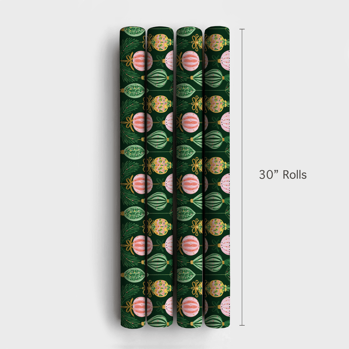 Green Bauble Baugh - Wrapping Paper - Aspen & Arlo