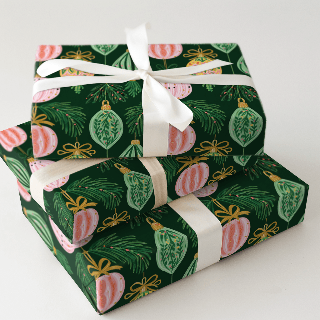 Green Bauble Baugh - Wrapping Paper - Aspen & Arlo
