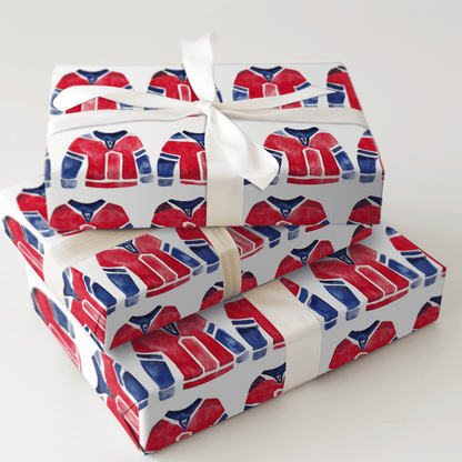 Suited Up Red - Wrapping Paper - Aspen & Arlo