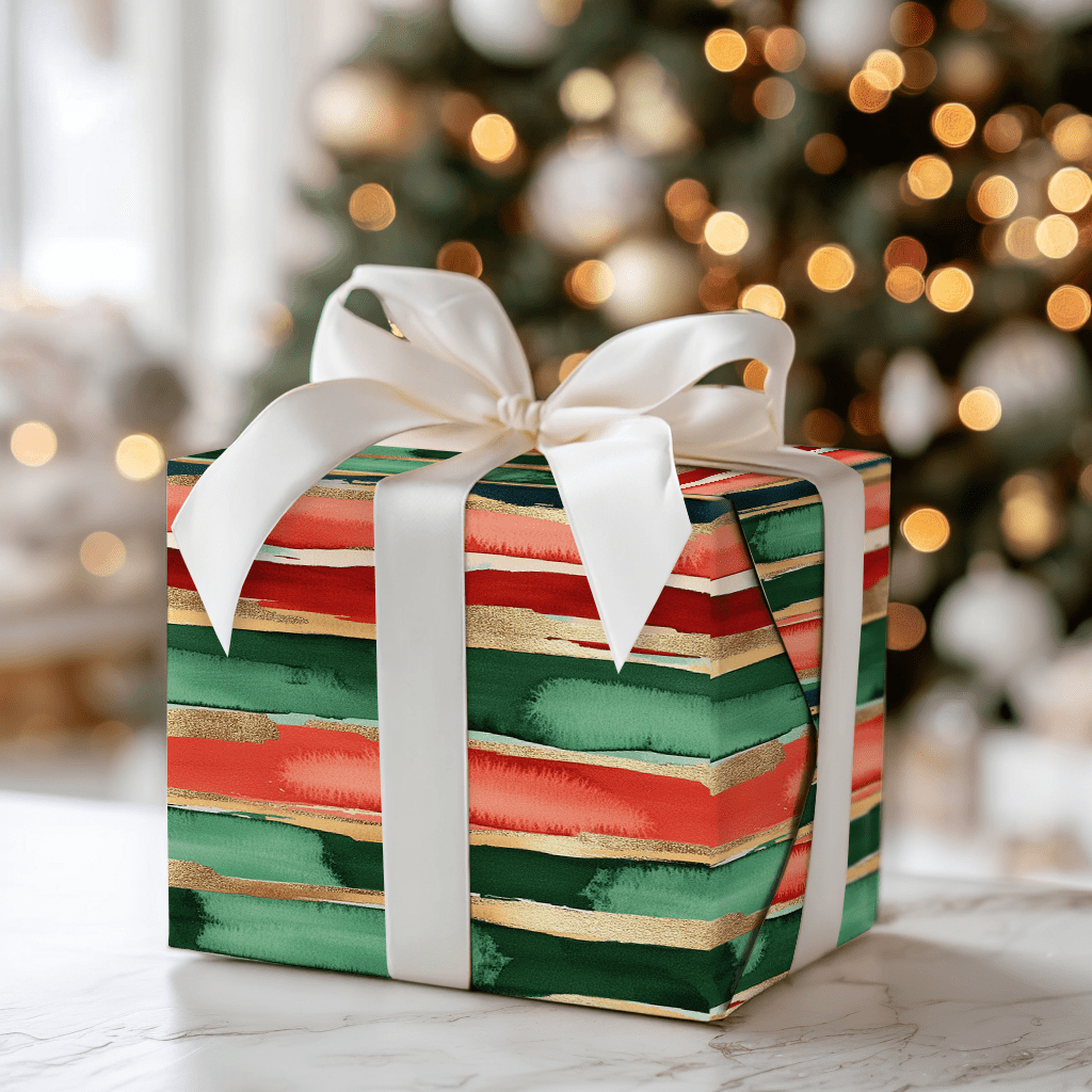 Line Me Up Santa - Wrapping Paper - Aspen & Arlo