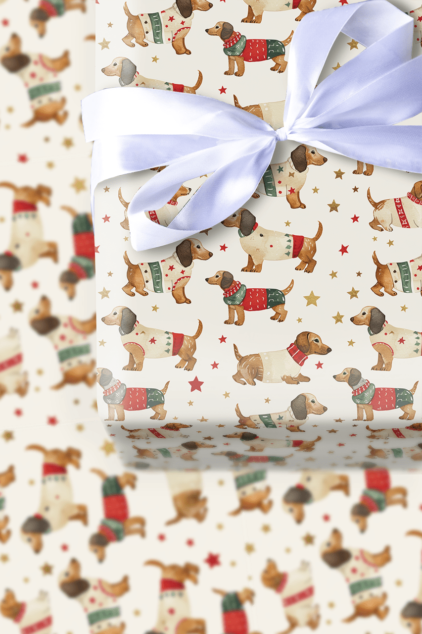 Dachshund Through the Snow - Wrapping Paper - Aspen & Arlo