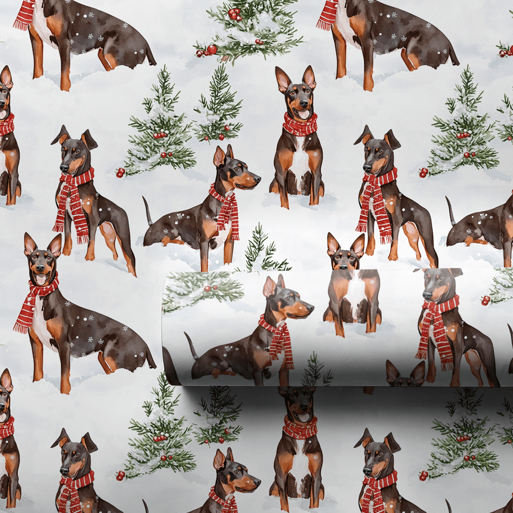 Snow day for Dobermans - Wrapping Paper - Aspen & Arlo
