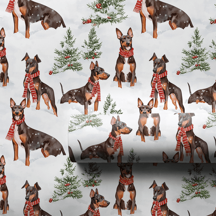 Snow day for Dobermans - Wrapping Paper - Aspen & Arlo