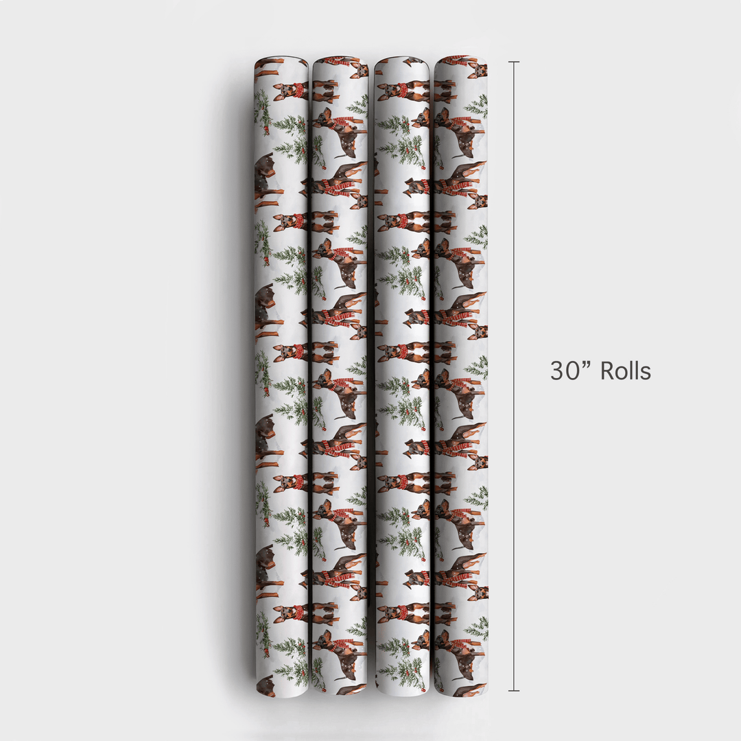 Snow day for Dobermans - Wrapping Paper - Aspen & Arlo