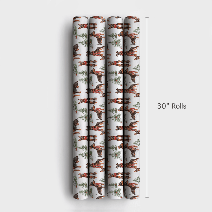 Snow day for Dobermans - Wrapping Paper - Aspen & Arlo