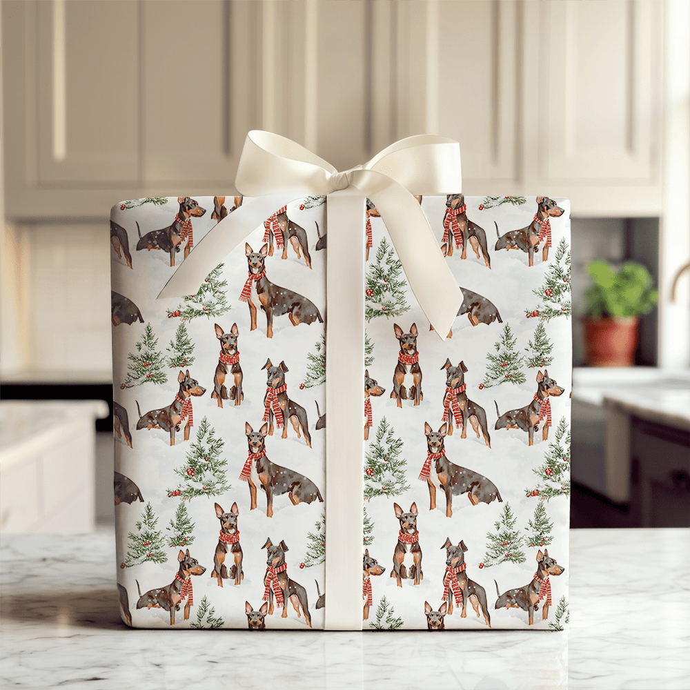 Snow day for Dobermans - Wrapping Paper - Aspen & Arlo