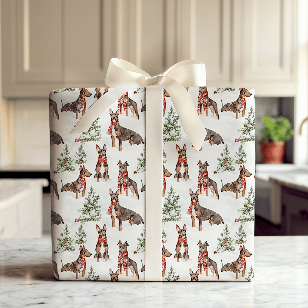 Snow day for Dobermans - Wrapping Paper - Aspen & Arlo