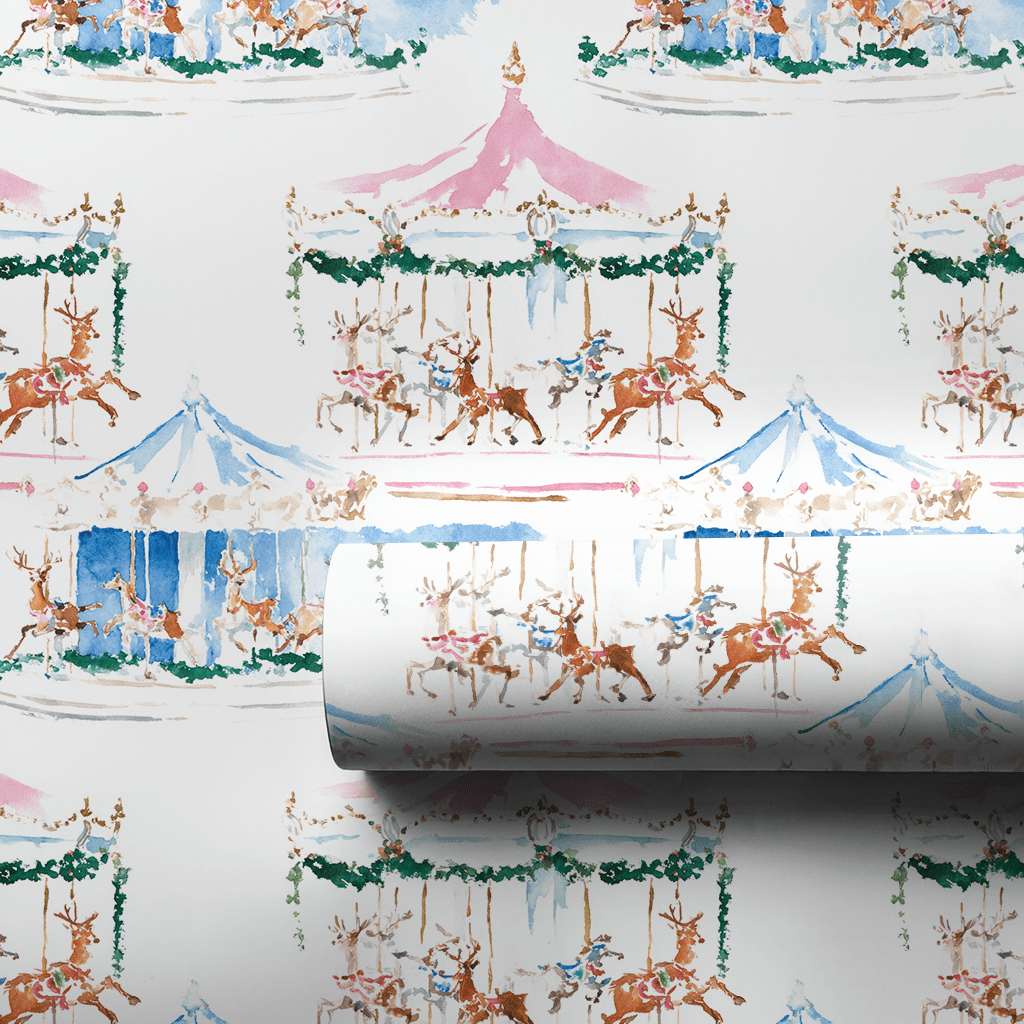 Candy Cane Carousel - Wrapping Paper - Aspen & Arlo