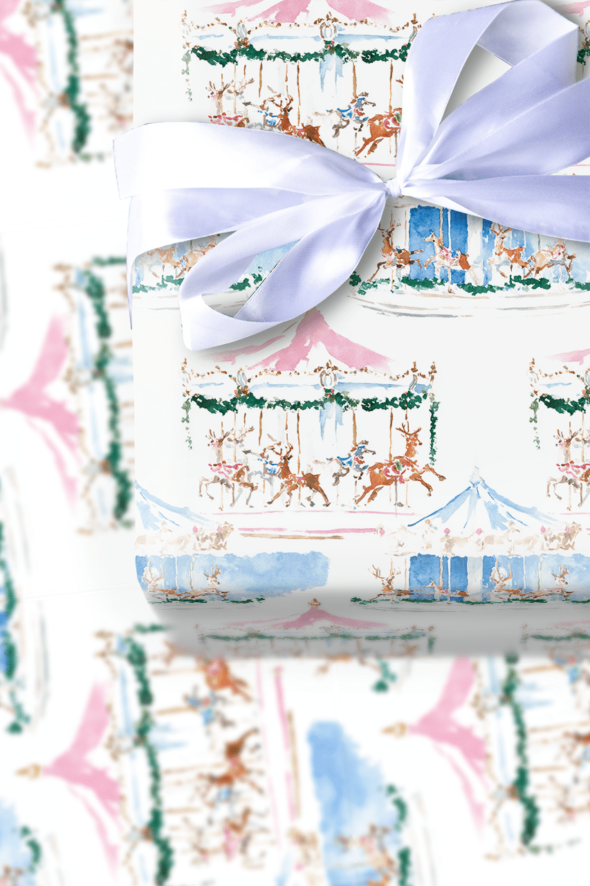 Candy Cane Carousel - Wrapping Paper - Aspen & Arlo