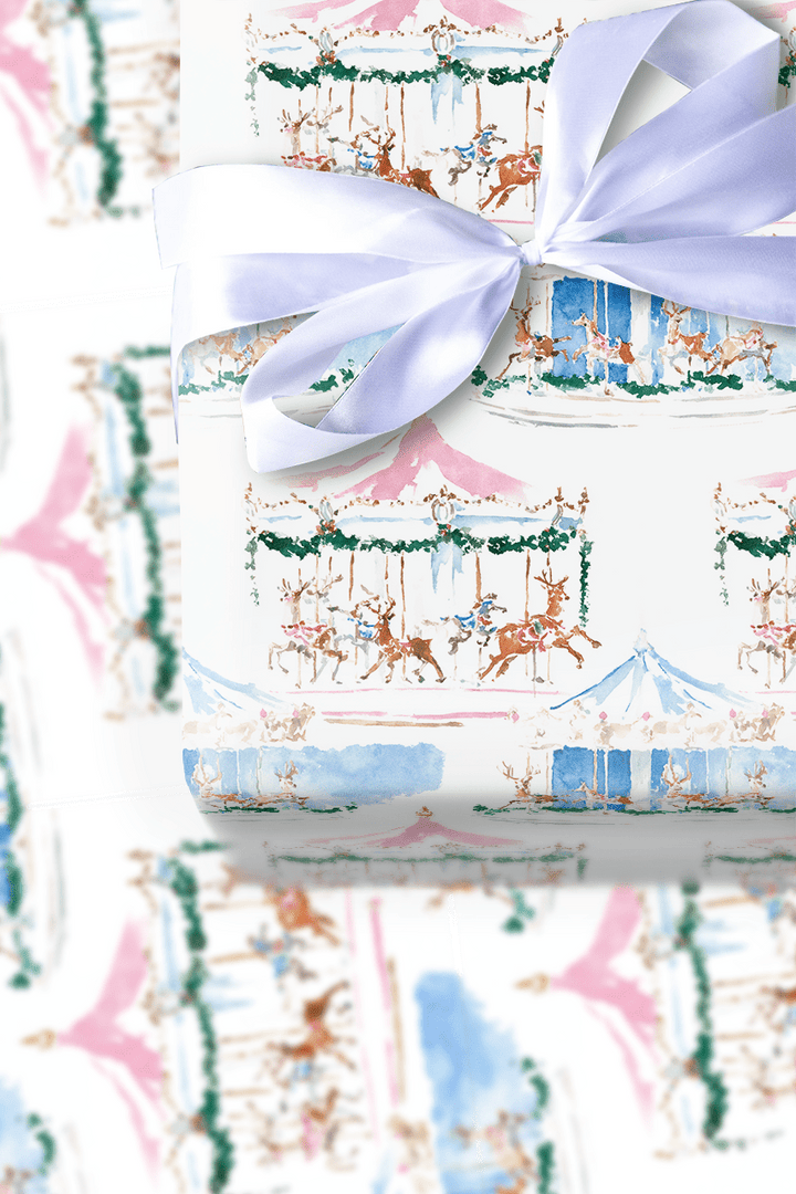 Candy Cane Carousel - Wrapping Paper - Aspen & Arlo
