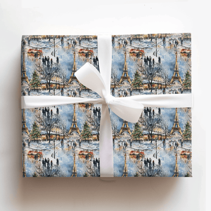 Paris Snow Celebration - Wrapping Paper - Aspen & Arlo