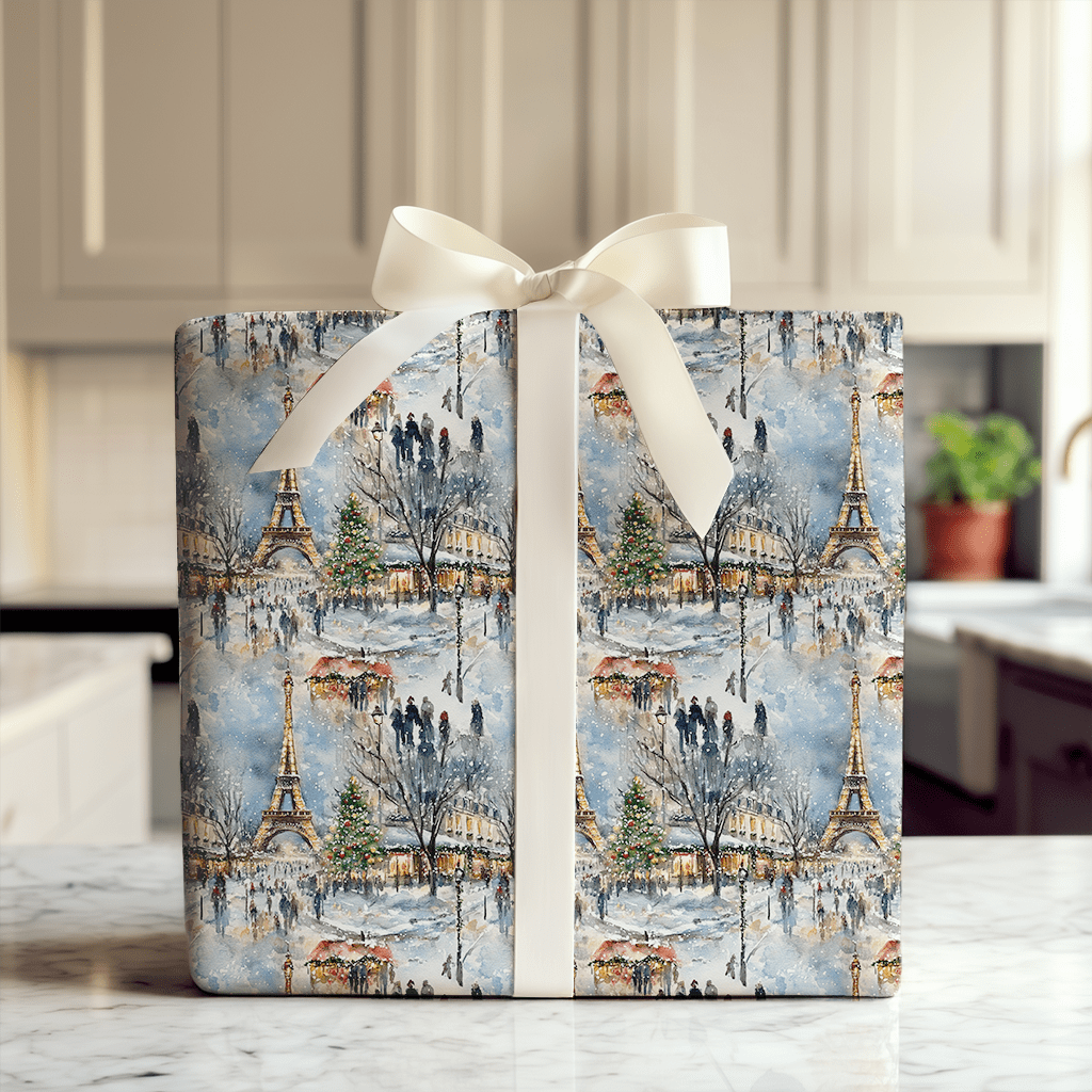 Paris Snow Celebration - Wrapping Paper - Aspen & Arlo