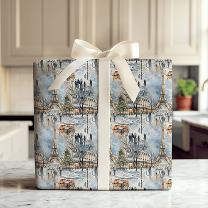 Paris Snow Celebration - Wrapping Paper - Aspen & Arlo