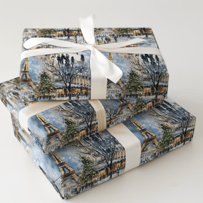 Paris Snow Celebration - Wrapping Paper - Aspen & Arlo