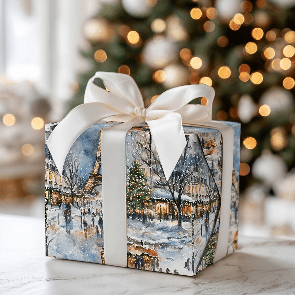 Paris Snow Celebration - Wrapping Paper - Aspen & Arlo