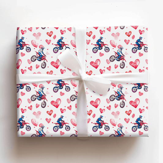 Two Wheels One Heart - Wrapping Paper - Aspen & Arlo