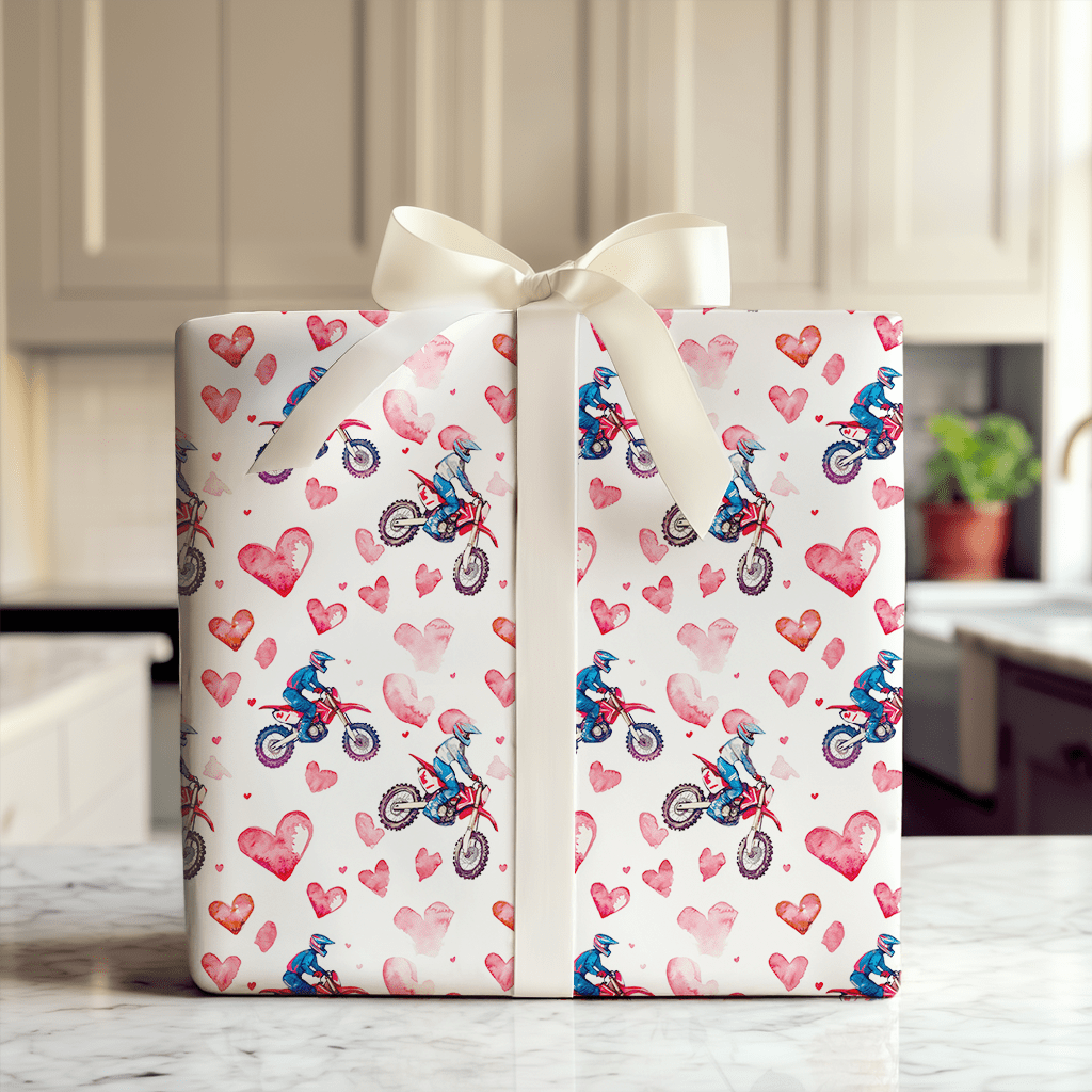 Two Wheels One Heart - Wrapping Paper - Aspen & Arlo