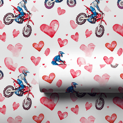 Two Wheels One Heart - Wrapping Paper - Aspen & Arlo