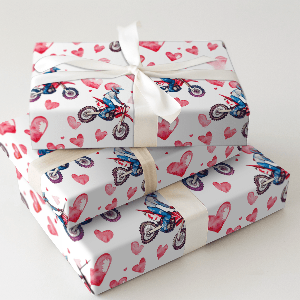 Two Wheels One Heart - Wrapping Paper - Aspen & Arlo