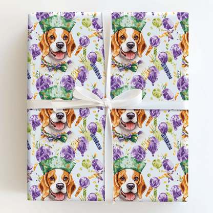 Mardi Gras Beagle - Wrapping Paper - Aspen & Arlo