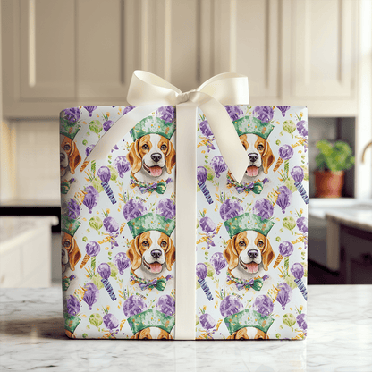 Mardi Gras Beagle - Wrapping Paper - Aspen & Arlo