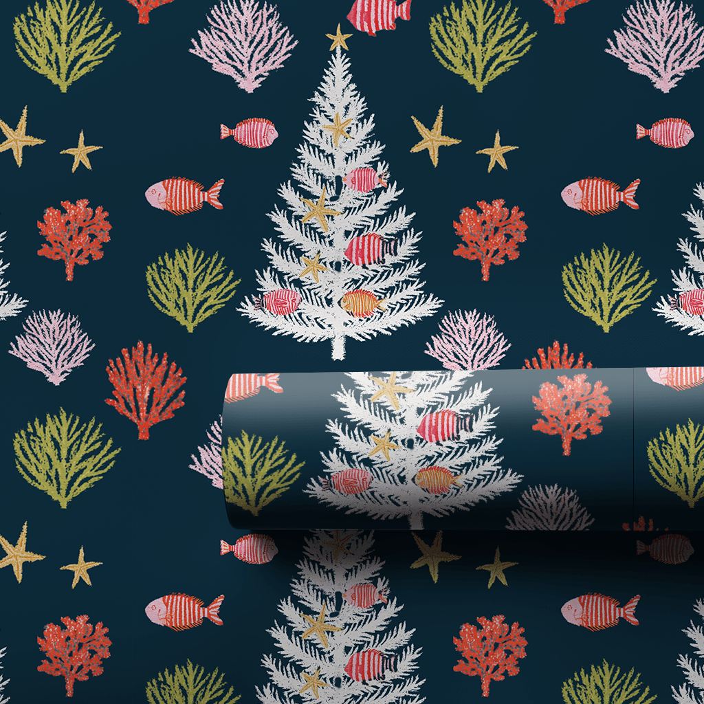 Christmas Coral - Wrapping Paper - Aspen & Arlo