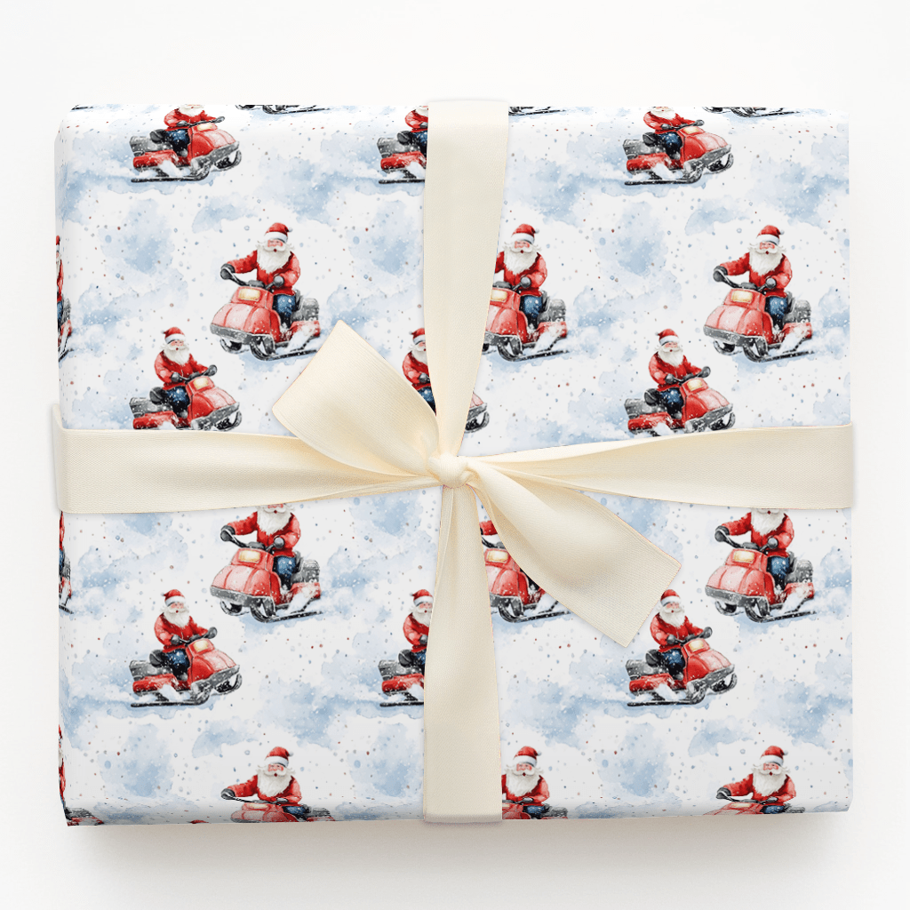 Tundra Trek Santa - Wrapping Paper - Aspen & Arlo
