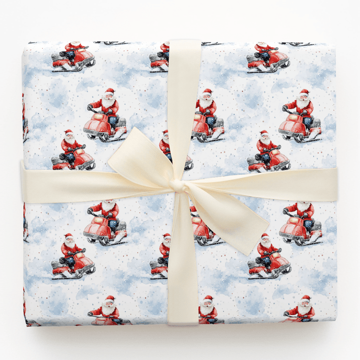 Tundra Trek Santa - Wrapping Paper - Aspen & Arlo