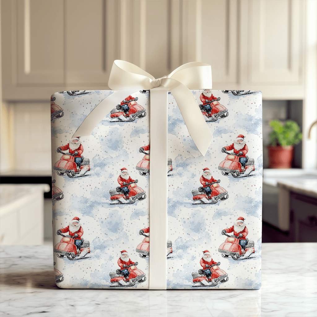 Tundra Trek Santa - Wrapping Paper - Aspen & Arlo