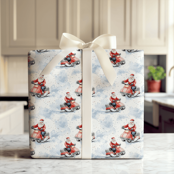 Tundra Trek Santa - Wrapping Paper - Aspen & Arlo