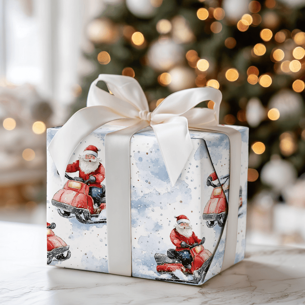 Tundra Trek Santa - Wrapping Paper - Aspen & Arlo