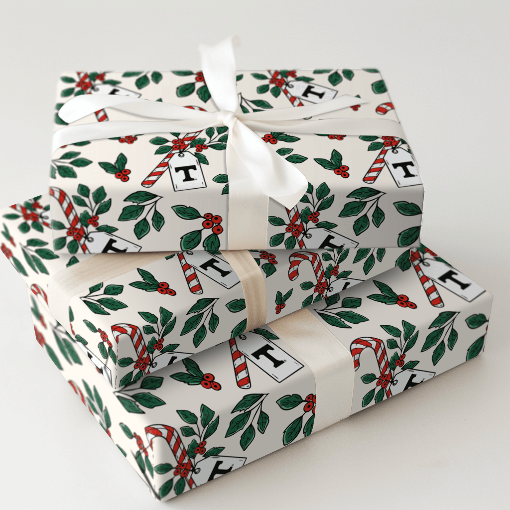 Peppermint Vols - Wrapping Paper - Aspen & Arlo