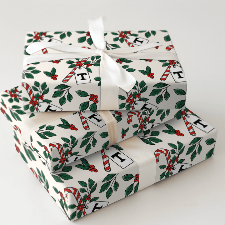 Peppermint Vols - Wrapping Paper - Aspen & Arlo