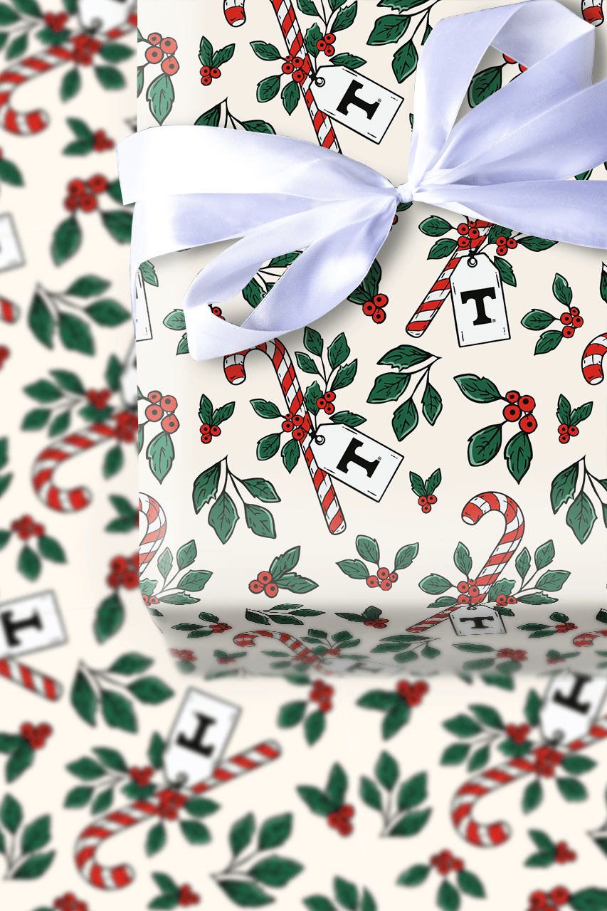 Peppermint Vols - Wrapping Paper - Aspen & Arlo