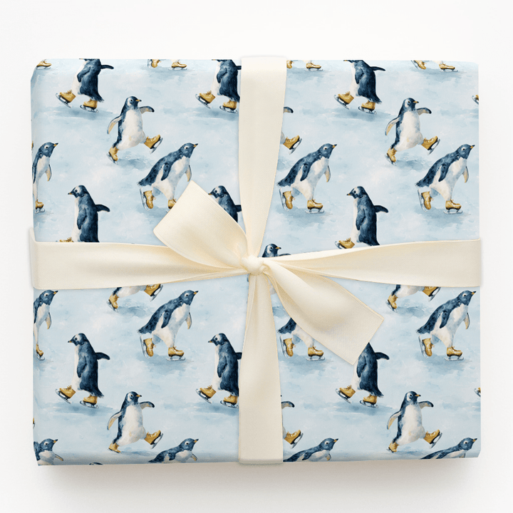 Penguin Pirouette - Wrapping Paper - Aspen & Arlo