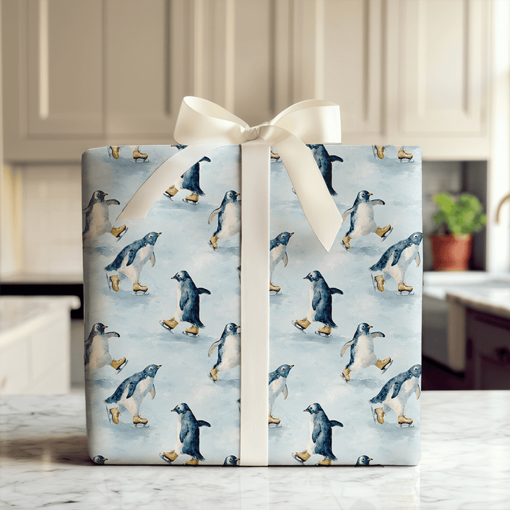 Penguin Pirouette - Wrapping Paper - Aspen & Arlo