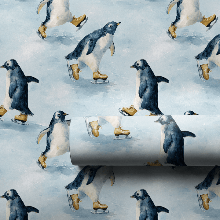 Penguin Pirouette - Wrapping Paper - Aspen & Arlo
