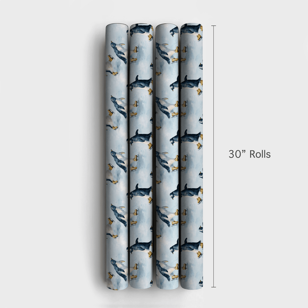 Penguin Pirouette - Wrapping Paper - Aspen & Arlo
