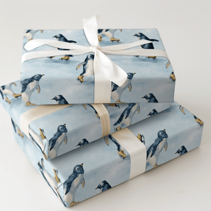 Penguin Pirouette - Wrapping Paper - Aspen & Arlo
