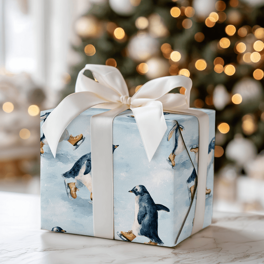 Penguin Pirouette - Wrapping Paper - Aspen & Arlo